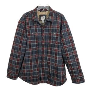 L.L. Bean Men's Sherpa-Lined Scotch Plaid Shirt Jacket Shacket Size Large